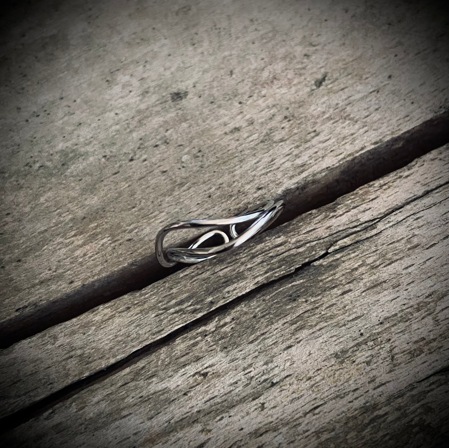 Sterling sølv ring bølge (justerbar)