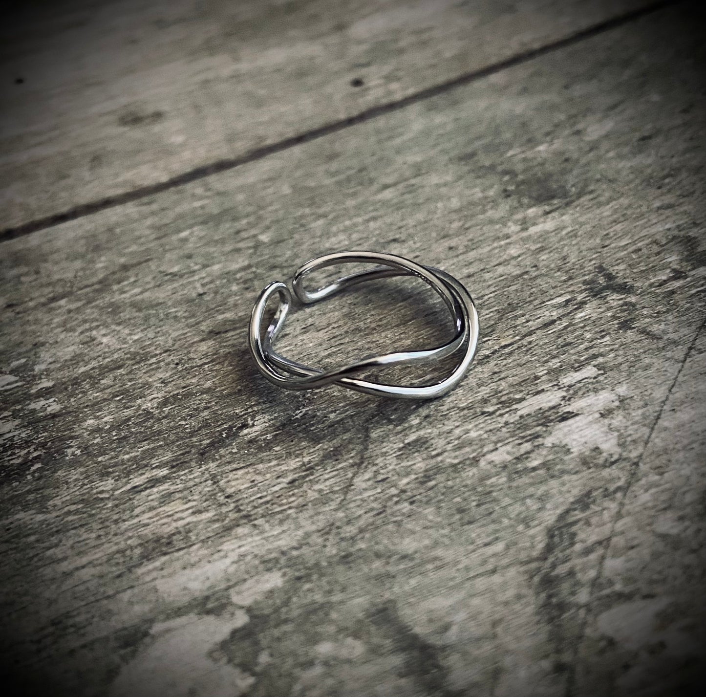Sterling sølv ring bølge (justerbar)