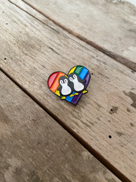 Pingvin regnbue hjerte pin