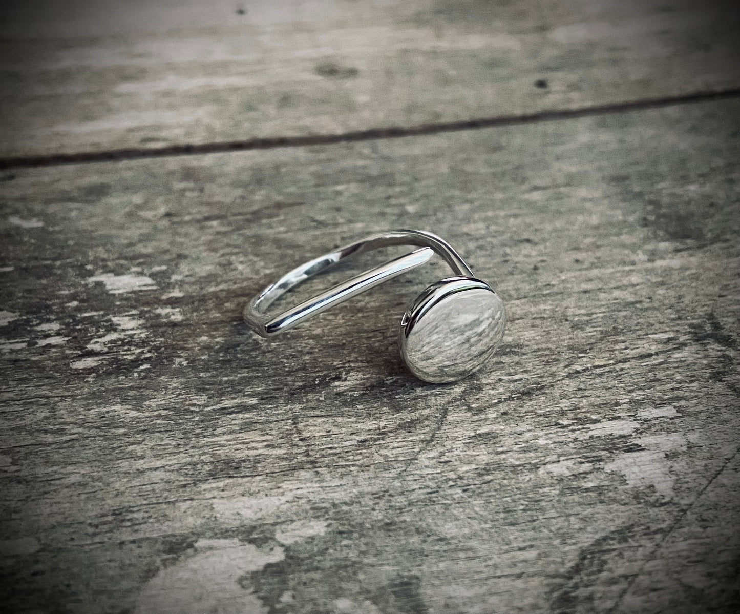 Abstrakt sterling sølv ring (justerbar)